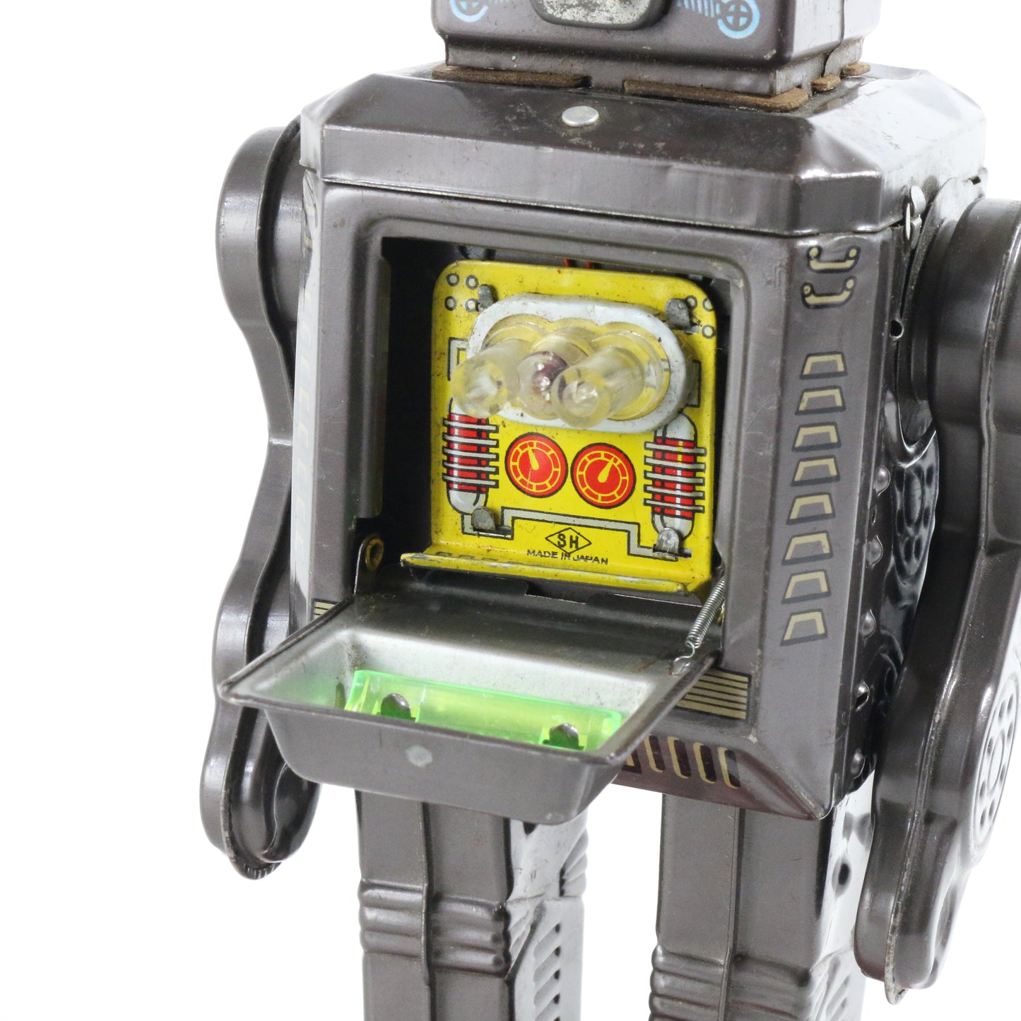 SH Horikawa Battery Operated Space Scout Secret Weapon Tin Toy Robot Japan