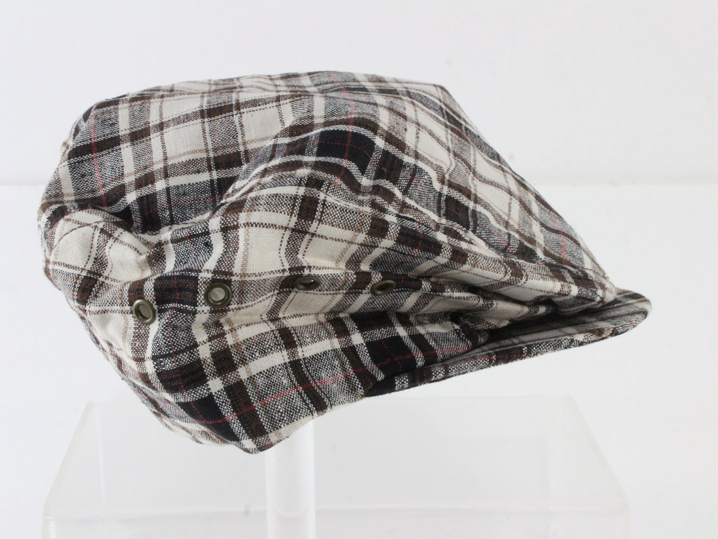 Lake of the Isles Mens Vintage Ivy Cap Mixed Newsboy Flat Hat PLAID Medium M