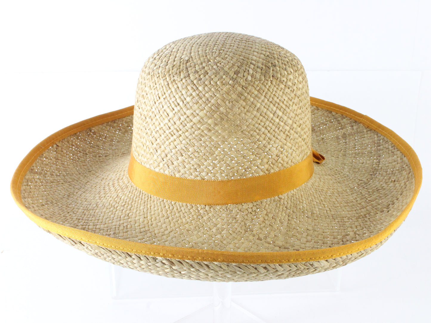 Peralta Place Ladies Natural Straw Summer Hat W/ Orange Band 7 56cm