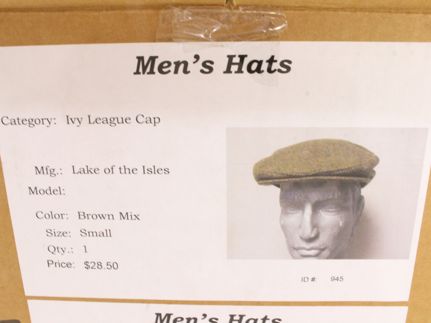 Lake of the Isles Mens Vintage Brown Mix Wool Sport Cap S