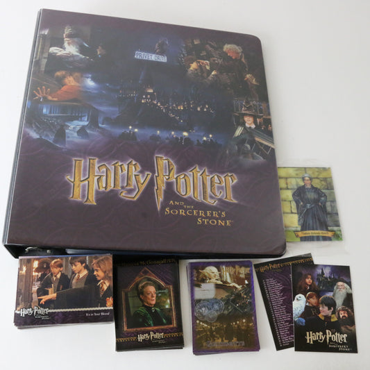 Lot Of 99 Trading Cards Harry Potter Sorcerers Stone W/ Original Binder Artbox