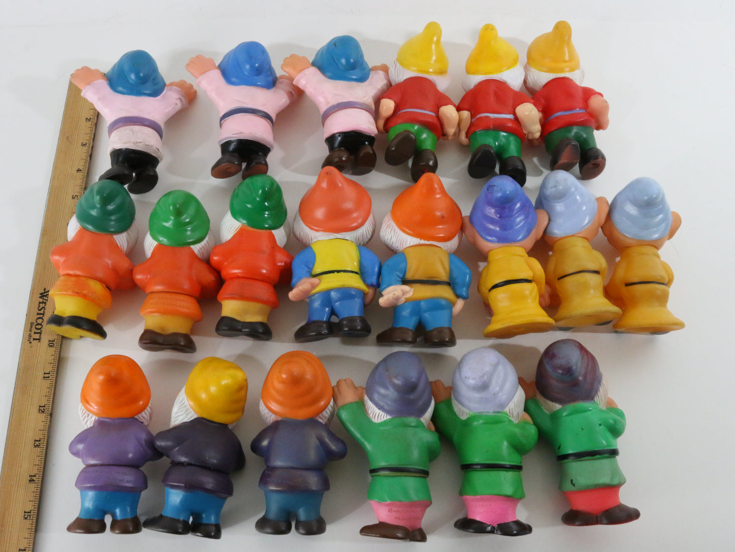 Lot Of 20 Walt Disney Rubber Figures Seven Dwarves from Snow White