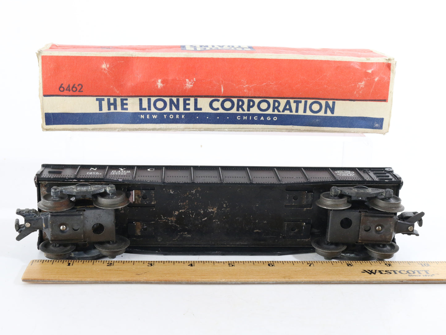 Lionel O Postwar 6462 New York Central NYC Gondola Car Black w/ Box