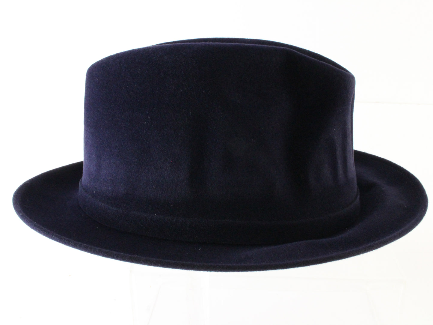 Dobbs Mens Classic Navy Blue Felt Fedora W/ Feather and Pin 7 56cm