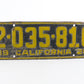 1928 California License Plate 2-035-810 Antique Metal Automobile