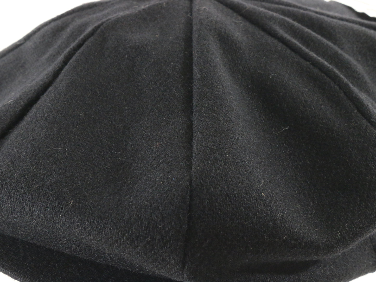 Mens Classic Black Felt Eight Quarter Cap Newsboy Cap SIZE: M