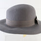 Sonni of California Ladies Gray Wool Felt Boutique Hat W/ Bow 6 7/8 55cm