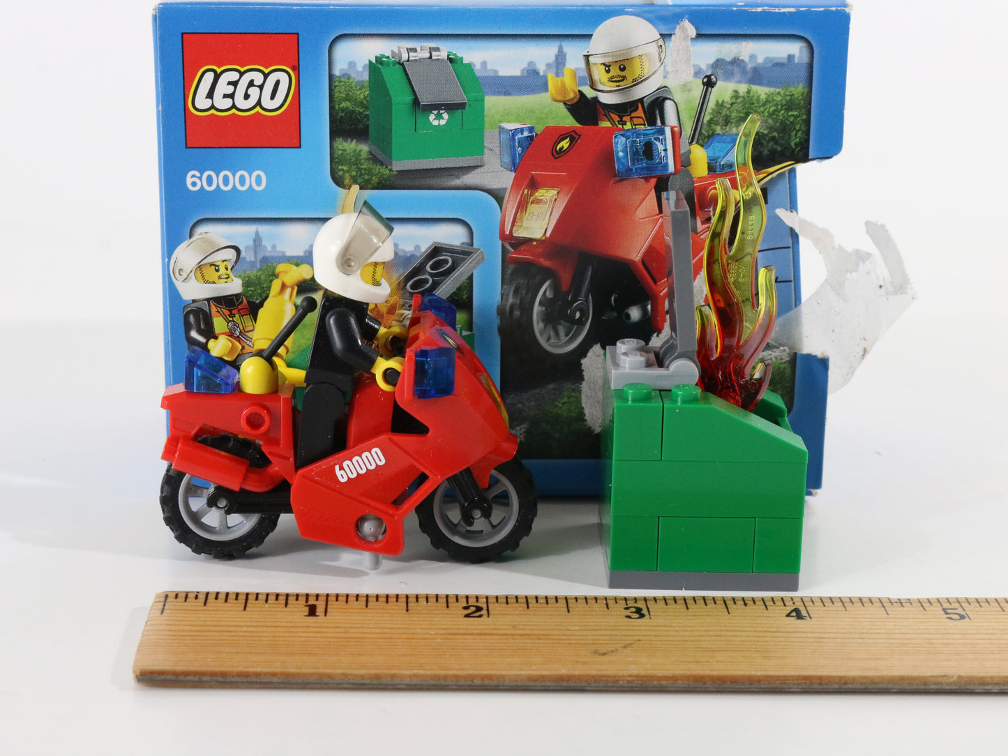 Lego City Fire Motorcycle Built Set 60000 W/ Box & Instructions