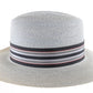 Biltmore Mens Classic Pumice Gray Straw Milan Fedora W/ Pin 6 5/8 53cm