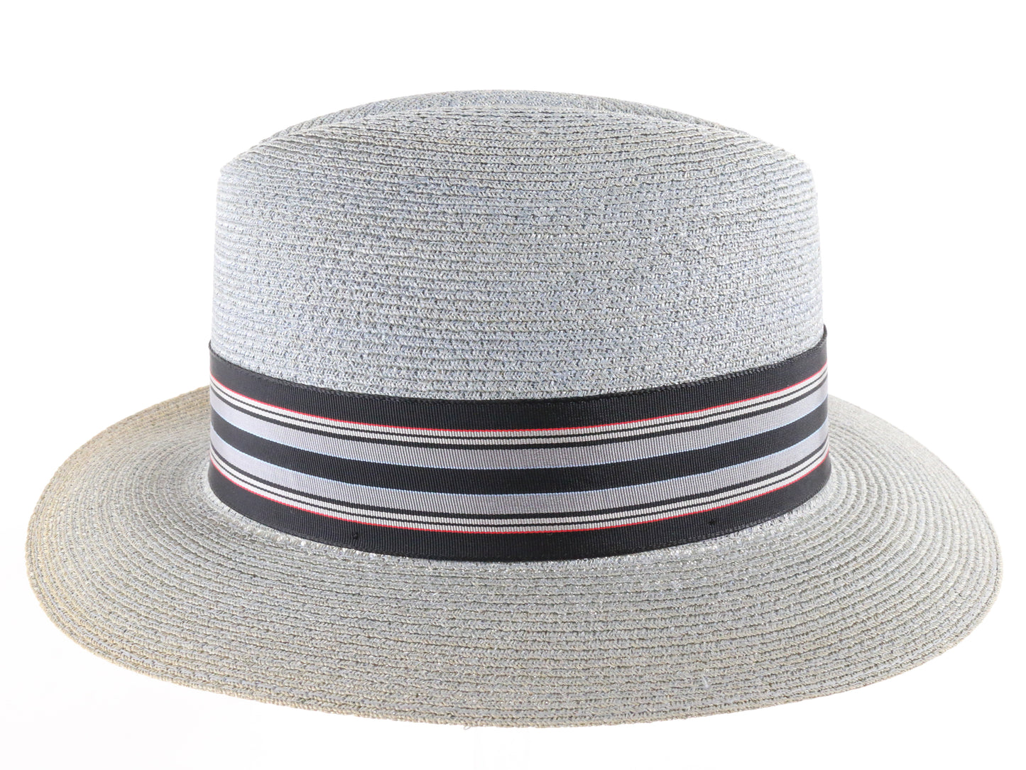 Biltmore Mens Classic Pumice Gray Straw Milan Fedora W/ Pin 6 5/8 53cm