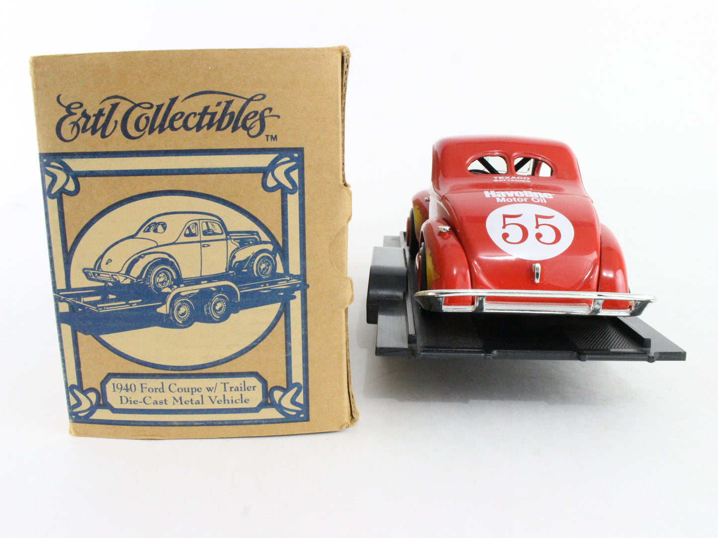 1940 Ford Coupe W/ Trailer Texaco ERTL 1:25 Scale Model 19412 w/ Box