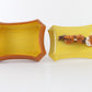 Vintage Brown And Yellow Pixie Elf Ceramic Jewelry Box With Trays 5 In