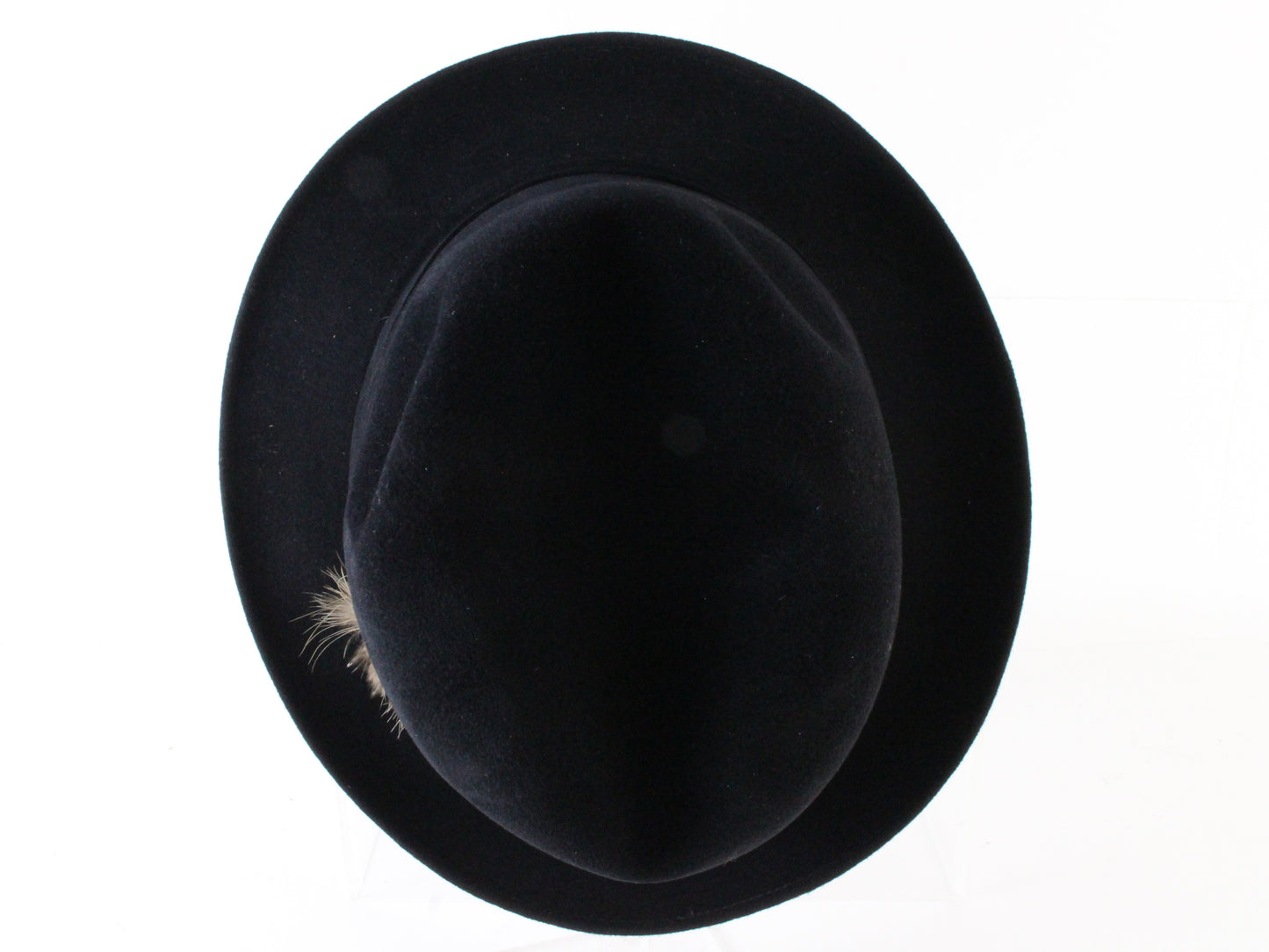 Dobbs Mens Classic Black Felt Fedora W/ Feathers and Pin MULTIPLE SIZES