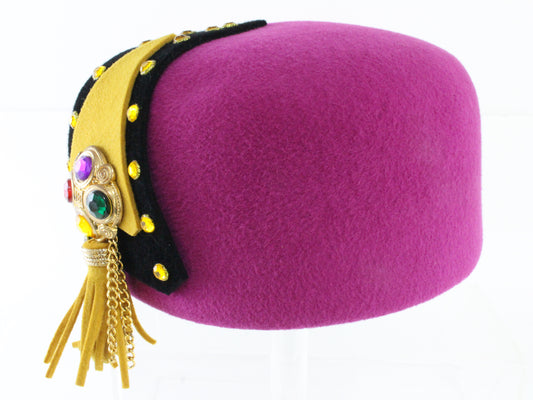 Sonni of California Ladies Boutique Fuchsia Pink Felt Hat 7 56cm