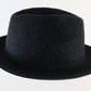 Biltmore Vagabond Mens Classic Black Mix Felt Fedora W/ Pin 7 1/2 60cm