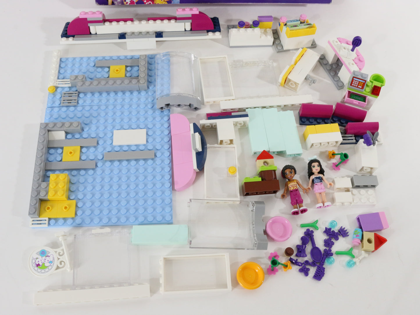 Lego Friends Heartlake Pet Salon Partially Built Set 41007 W/ Box & Instructions