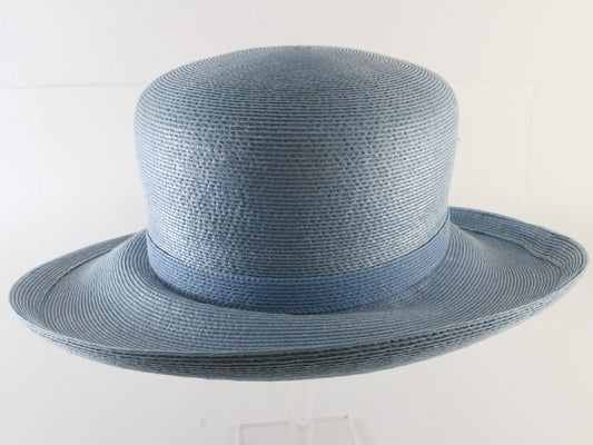 Makins New York Ladies Baby Blue Straw-like Elegant Boutique Hat 7 1/8 57cm