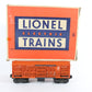 Lionel O Postwar 3656 Orange Operating Cattle Car W/ Box & Stockyard + COWS
