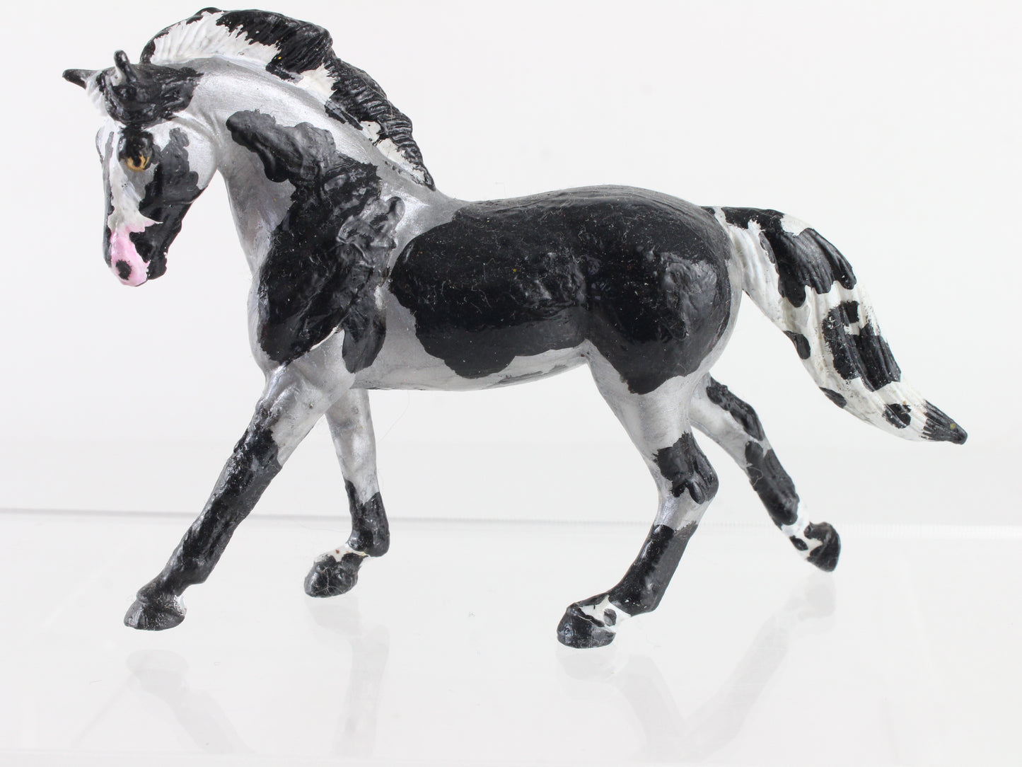 Custom Painted Black And Gray Cantering Warmblood G3 Breyer #5629 Stablemates