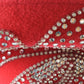 George Zamaul Couture Ladies Red Felt Boutique Hat W/ Rhinestones 7 1/8 57cm