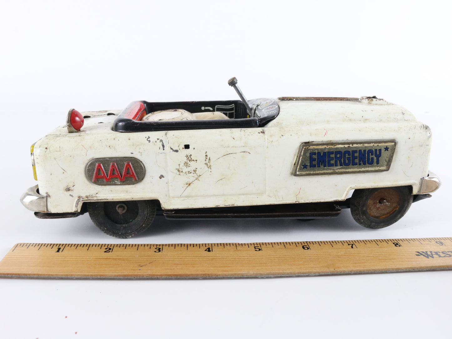 Vintage Nomura Emergency Service AAA Wrecker Truck Battery Tin Metal AS-IS