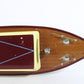 Vintage Blue Red Brown Luxury Cabin Cruiser Wooden Boat Japan IMP IMPY 12"