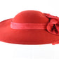 Sonni of California Ladies Elegant Boutique Red Wool Felt Hat W/ Bow 6 3/4 54cm