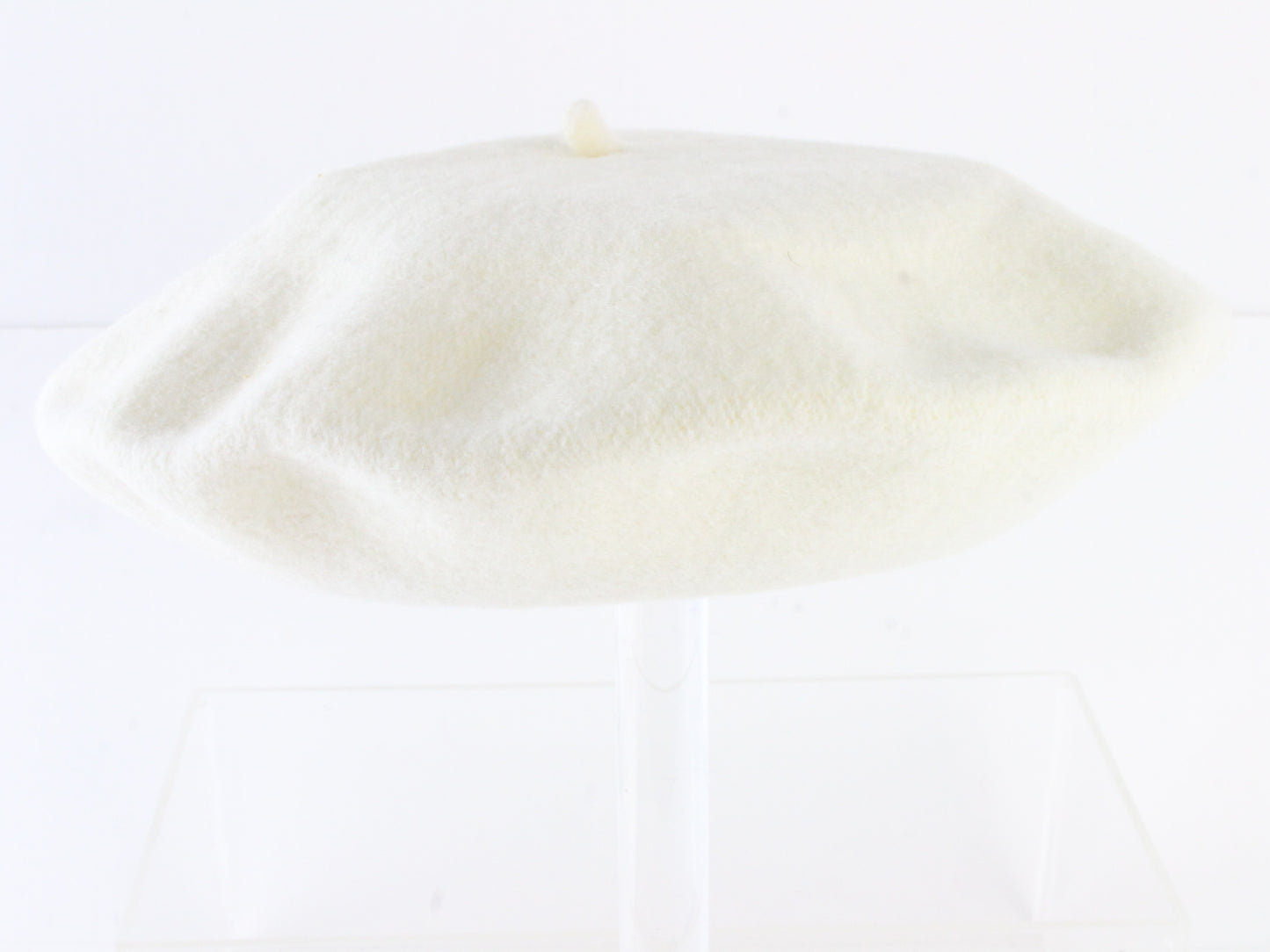 Ladies Boutique Elegant Cream Wool Felt Beret One Size Czech Republic