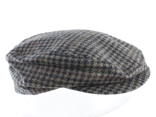 Lake of the Isles Mens Vintage Brown Houndstooth Wool Sport Cap S