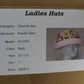 Frank Olive Gold Standard Ladies Pink Straw Like Hat W/ Flowers 7 56cm