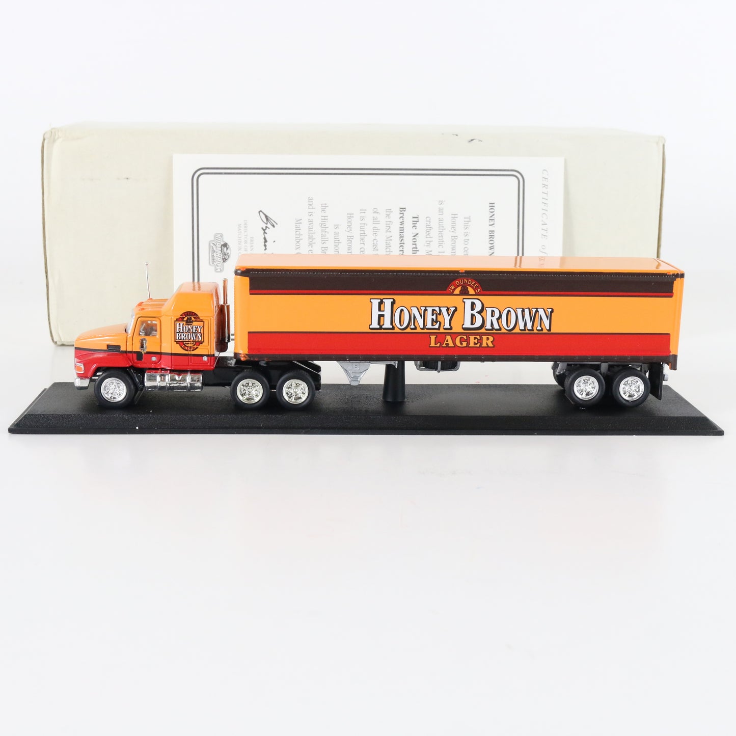 Mack Truck & Trailer Honey Brown Lager Na Brewmasters Matchbox 1:100 CCY05-m