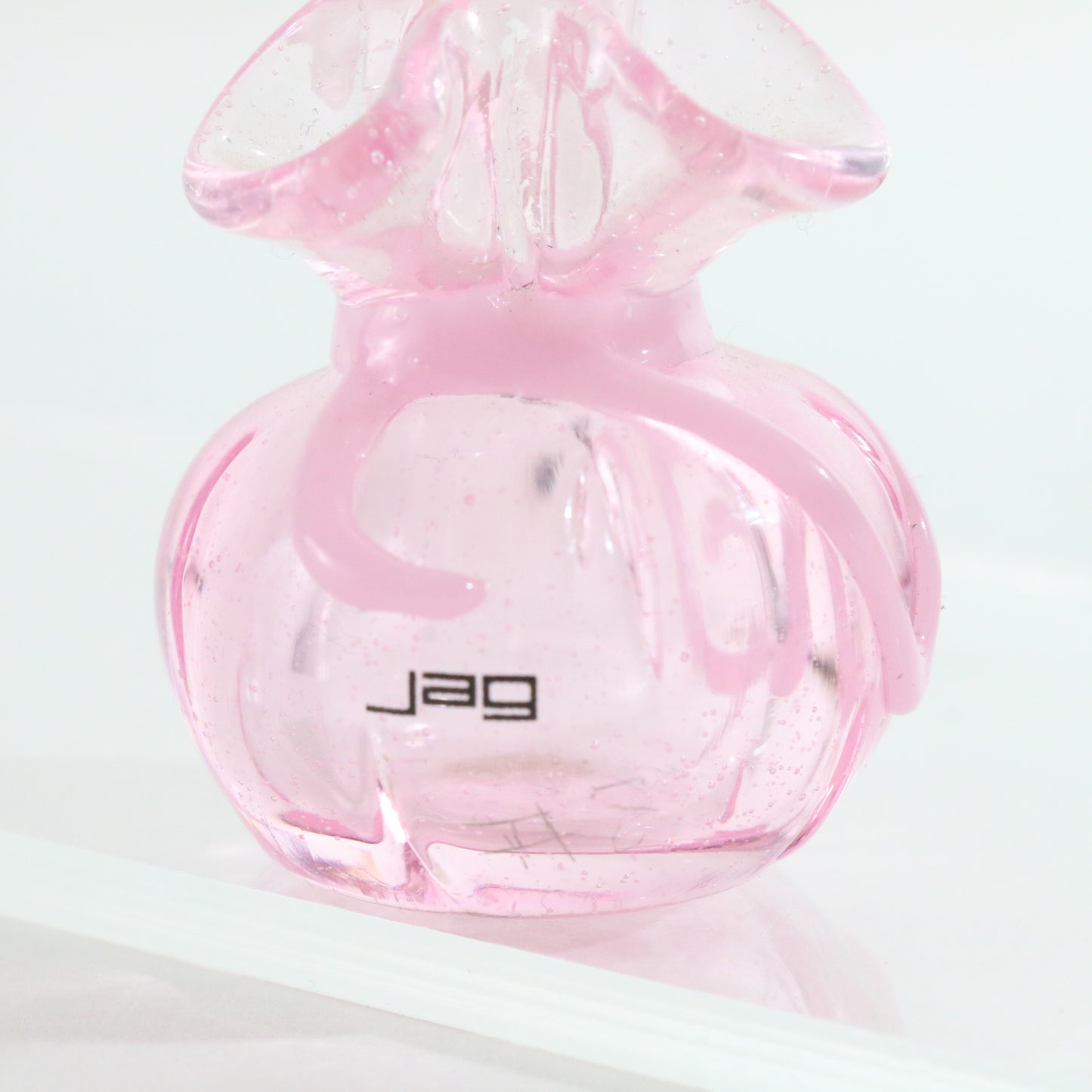 JAG Just Another Gallery Glass Money Bag Pink #8 Signed 1.5"