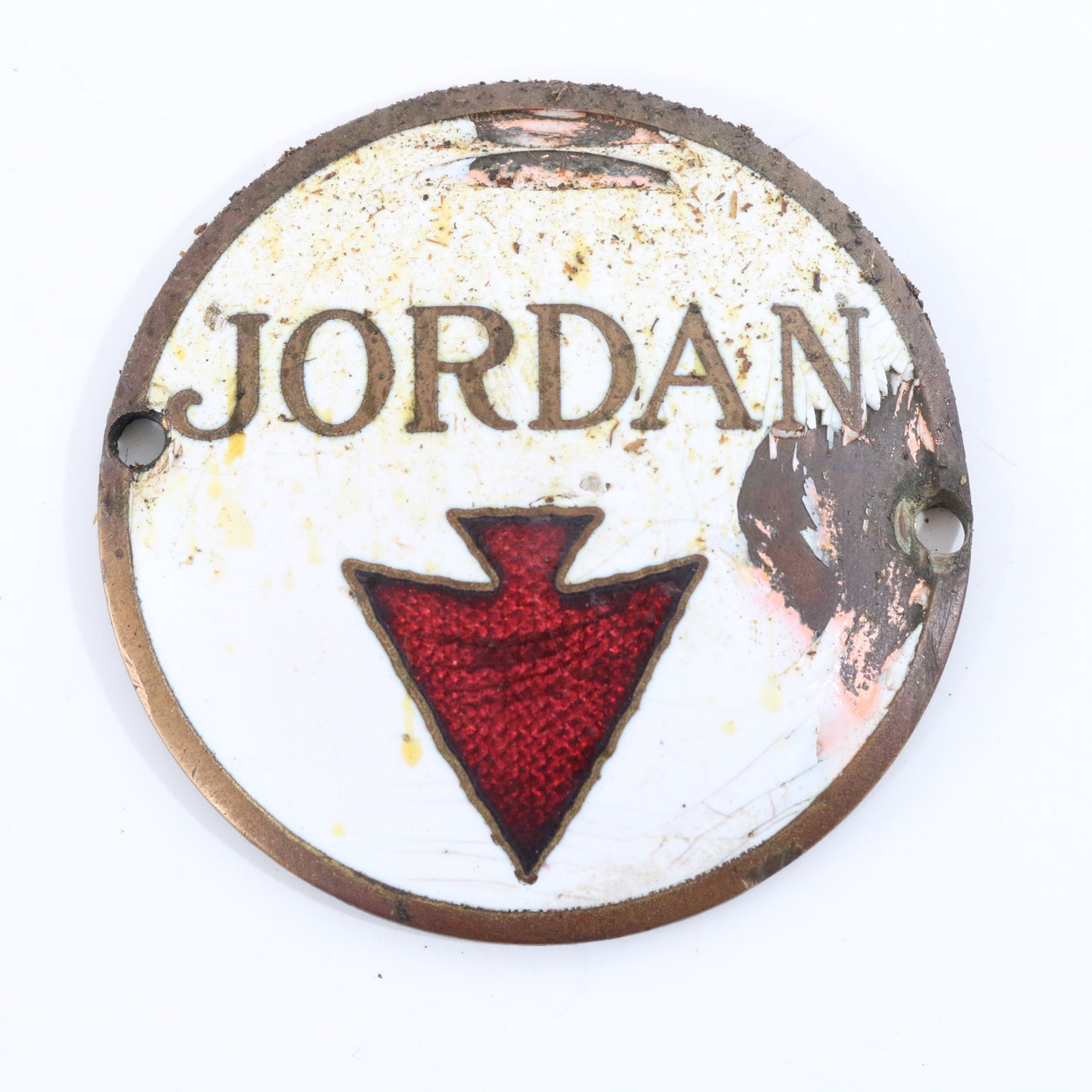 Jordan Radiator Badge Red & White Vintage Car Emblem 2.25��� VERY RARE