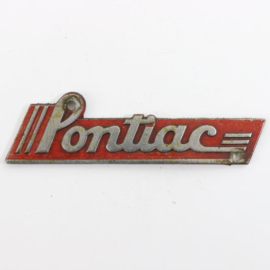 Pontiac Red Vintage Metal Automobile Emblem RADIATOR Badge 4.5"