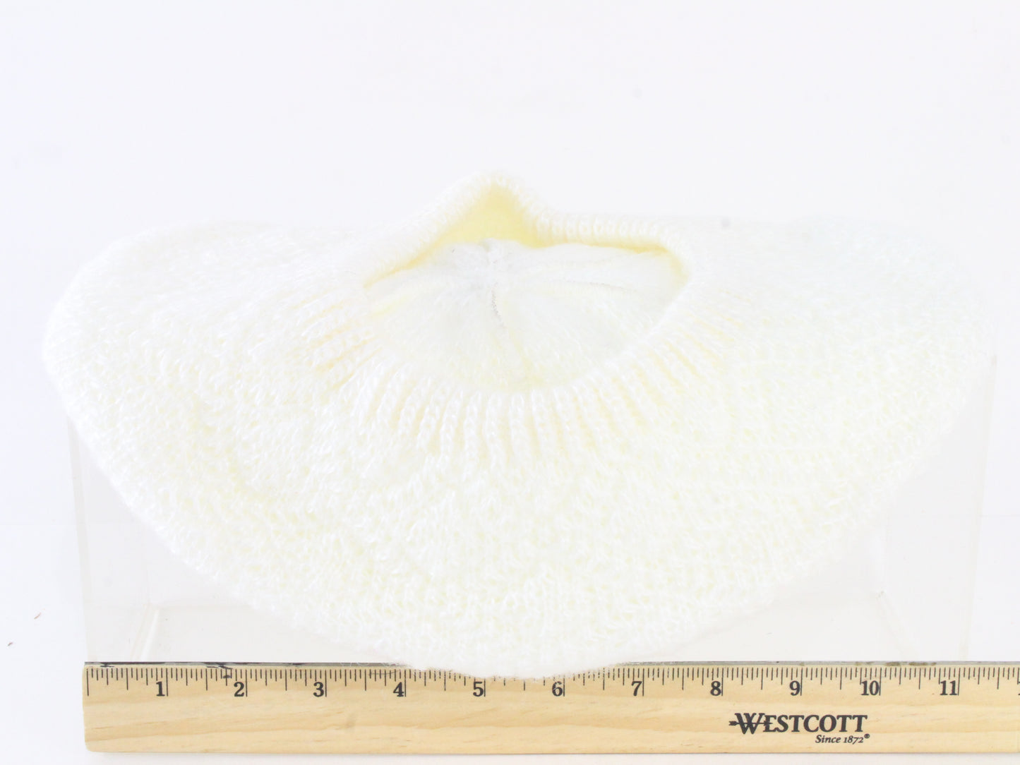 Edgeston Knits Ladies Boutique Fancy White Knit Beret One Size