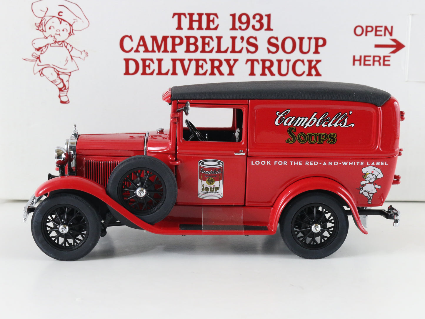 1931 Campbells Soup Delivery Truck Red & Black Danbury Mint 1:24 Model Car