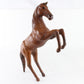Rearing Vintage Leather Horse Statue Collectible Item 16��� Tall