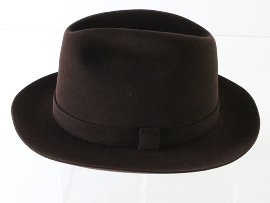 Selentino Mens Brown Extra Fine Soft Suede Felt Fedora Italian MULTIPLE SIZES