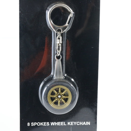 Gold 8 Spokes Wheel Keychain Autoart Lifestyle Tire