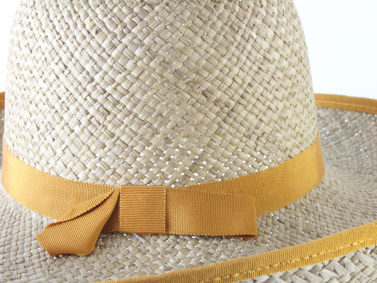 Peralta Place Ladies Natural Straw Summer Hat W/ Orange Band 7 56cm