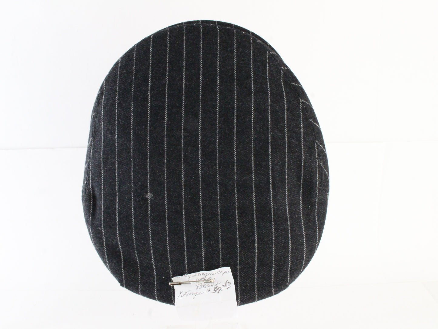 Bailey of Hollywood Mens Black Striped Wool Blend Ivy Cap XL