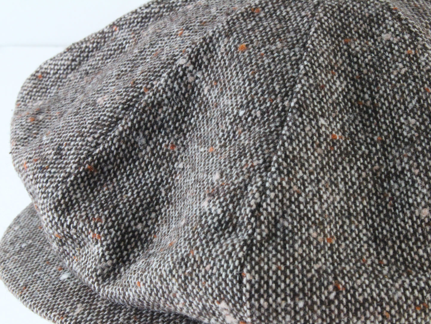 Mens Brown Mix Tweed Eight Quarter Cap W/ Black Interior One Size