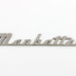 Manhattan Silver Vintage Metal Car Emblem Badge Script 8��� Kaiser? Frazer?