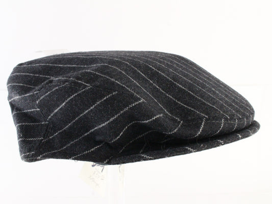 Bailey of Hollywood Mens Black Striped Wool Blend Ivy Cap XL