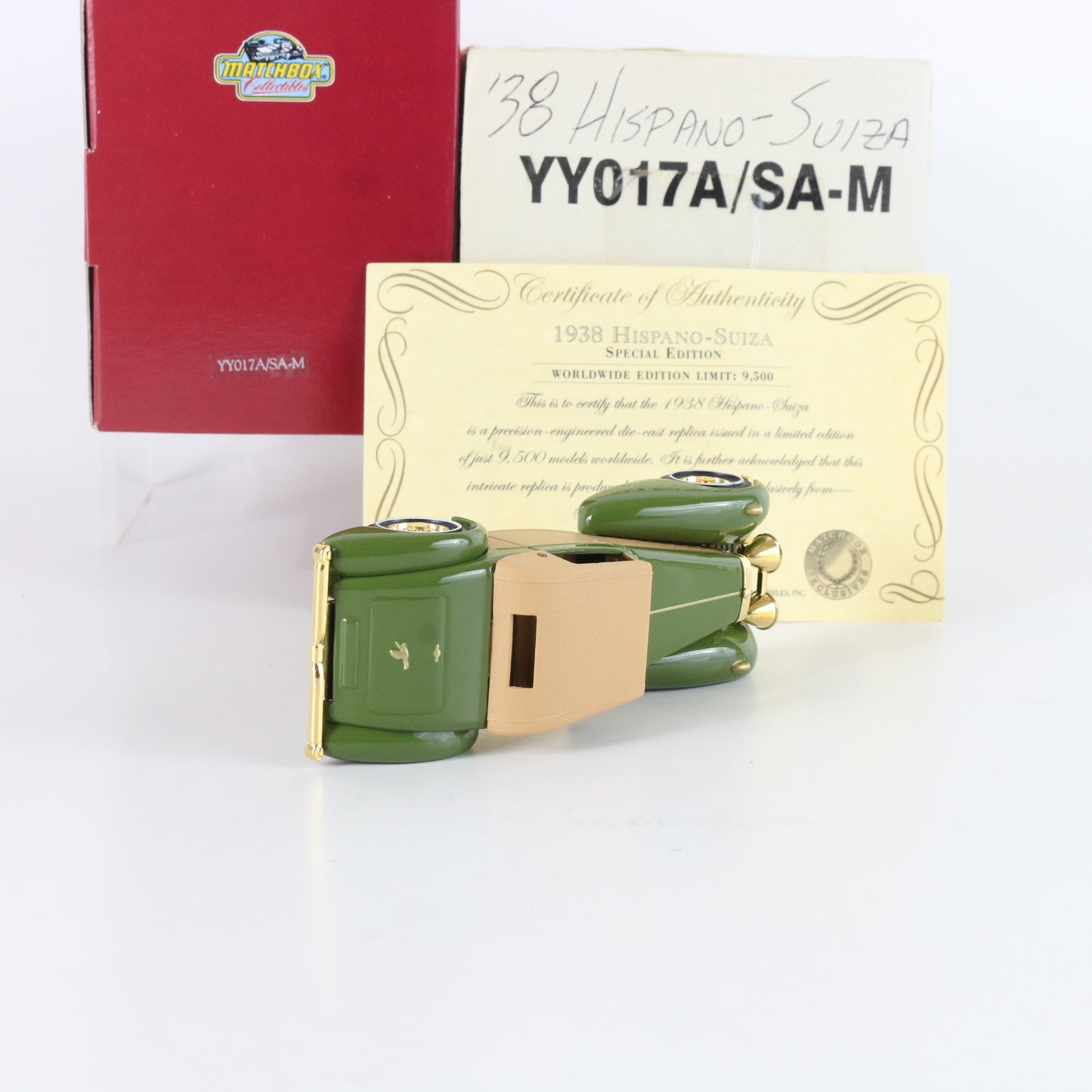 1938 Hispano Suiza Green & Tan Special Le Dinky Yesteryear Matchbox 1:43