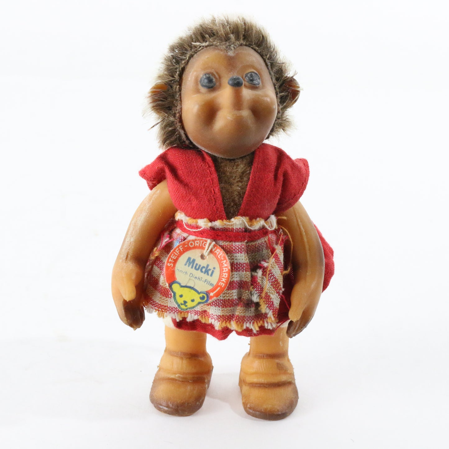 Vintage STEIFF Mucki Hedgehog Family Daughter Animal Figure 4.75��� W/ TAG