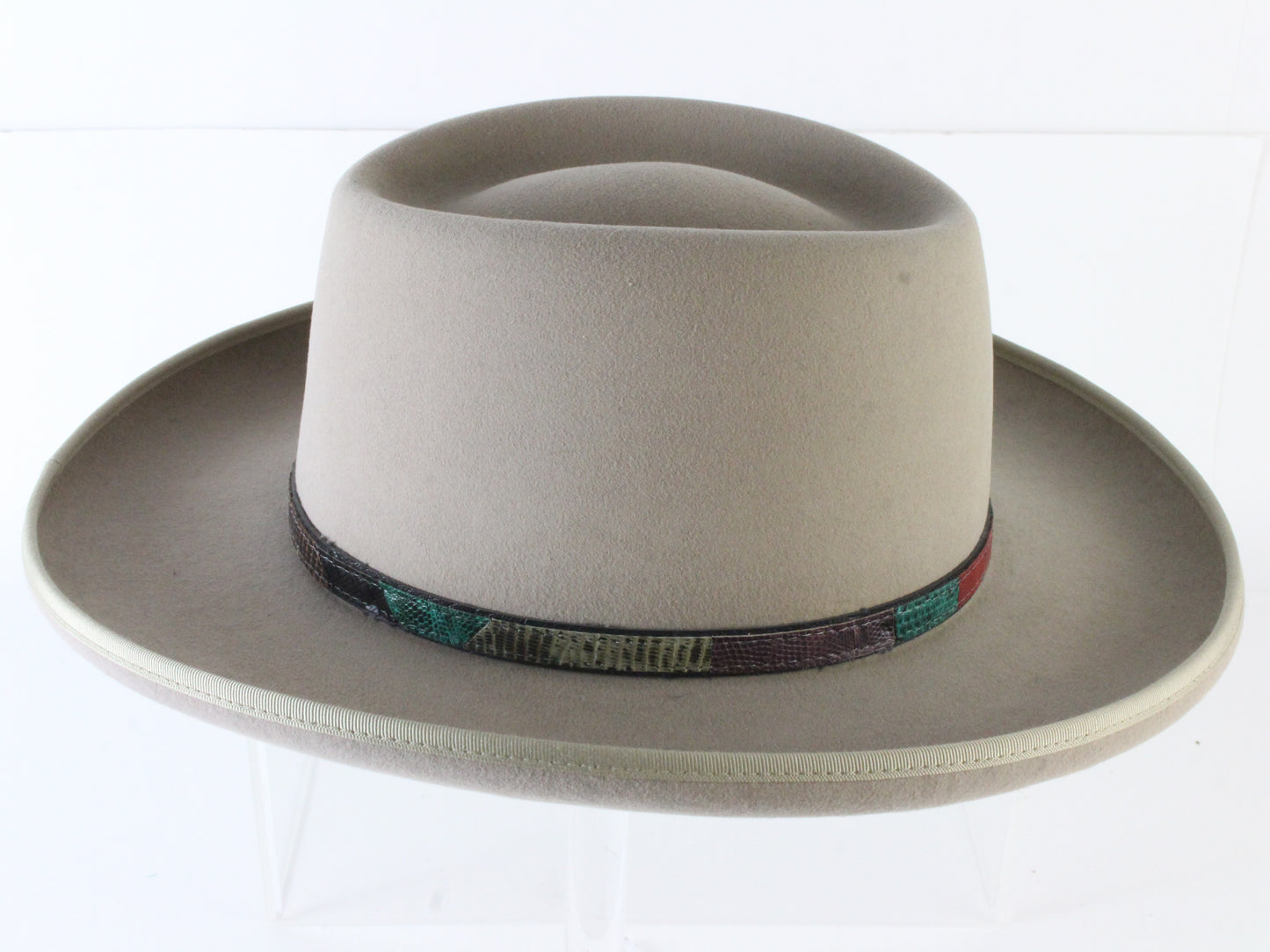 Biltmore Cougar Mens Silver Belly Gray Felt Homburg W/ Black Band 6 7/8 55cm