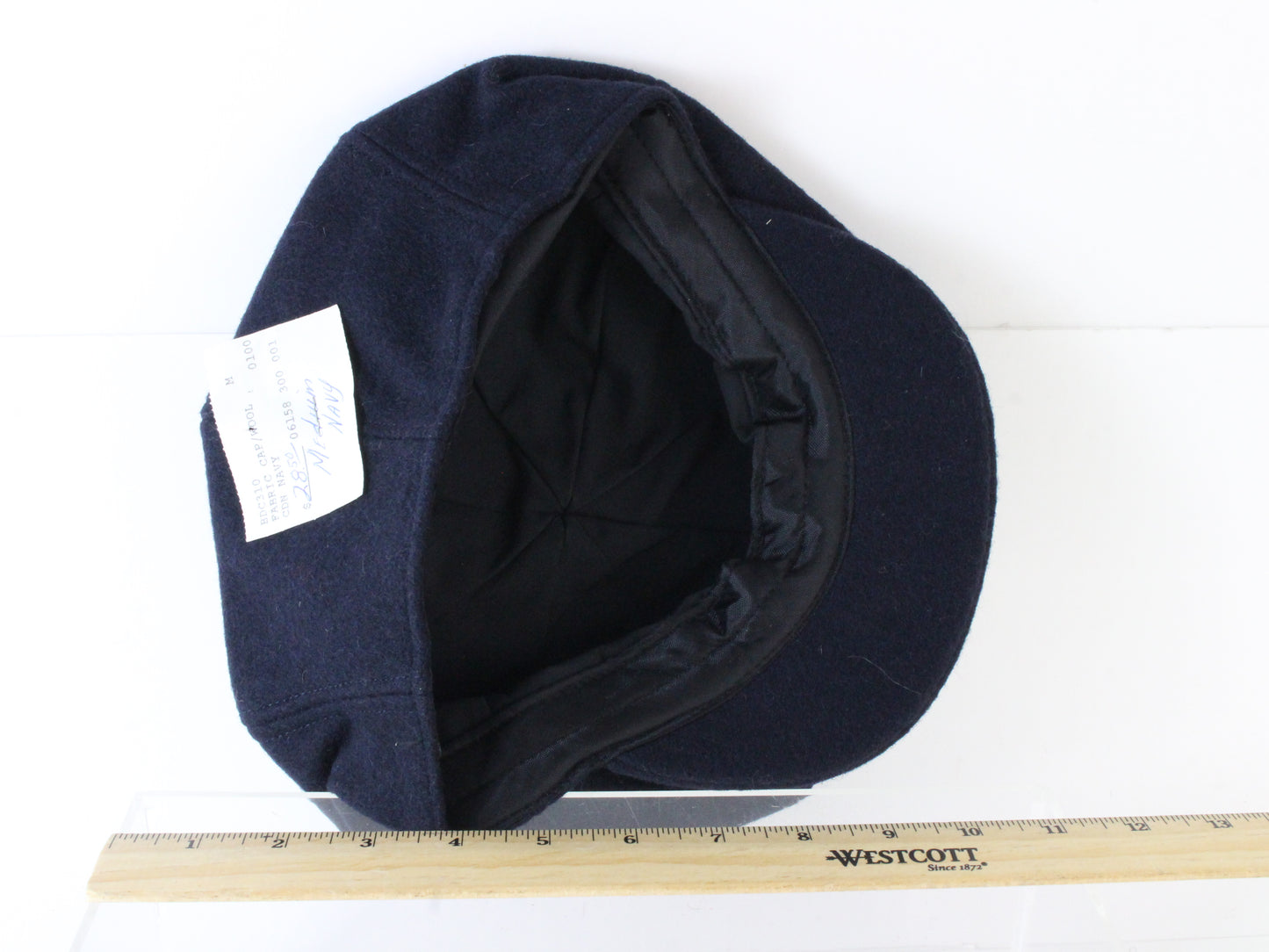 Biltmore Mens Navy Blue Wool Felt Paneled Eight Quarter Cap M