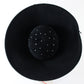 George Zamau'l Couture Ladies Boutique Black Felt Hat W/ Rhinestones 7 56cm