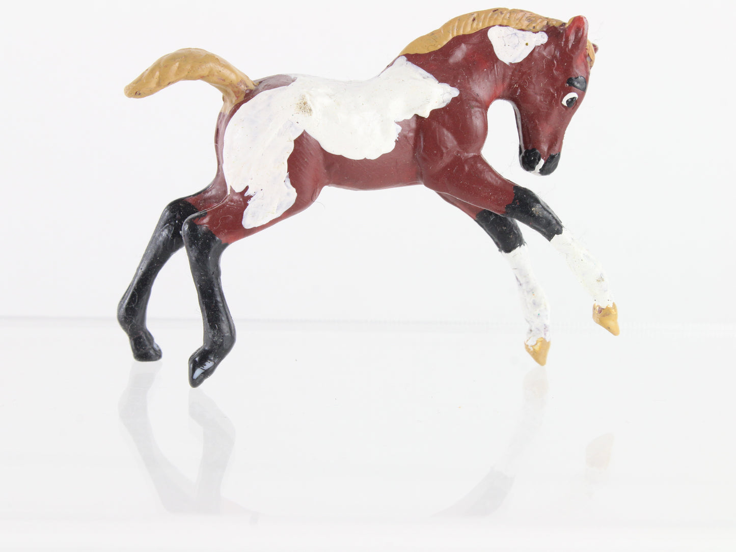 Custom Painted Scrambling Foal Brown And White Breyer #5613 Stablemates